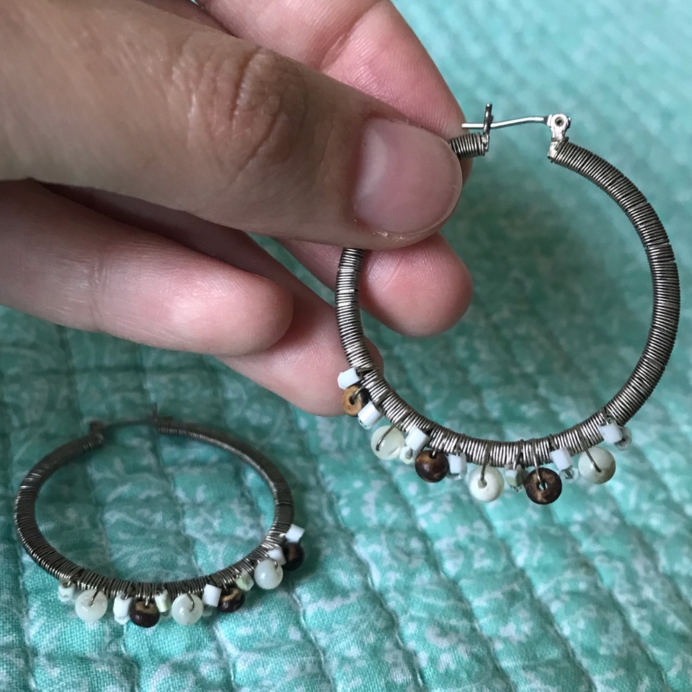 Statement Beaded Hoop Earrings